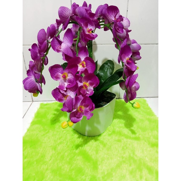 bunga anggrek/tanaman anggrek/tanaman artificial/anggrek plastik/anggrek palsu/bunga plastik/anggrek
