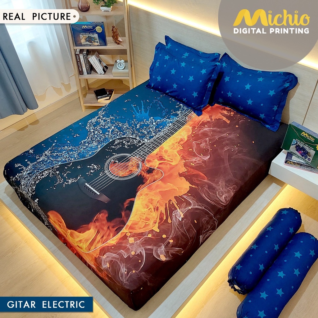SPREI MICHIO PANEL GITAR ELECTRIC TINGGI 30 180X200X30 DAN 160X200X30