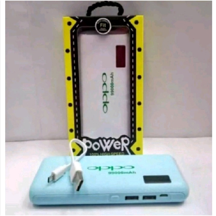 Power Bank OPPO Digital Leather 98000mAh 2 USB LED SENTER Micro USB for all smart phone