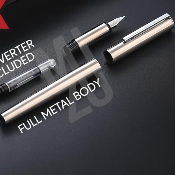 

JINHAO 35 Sleek Full Metal Fountain Pen Stainless Steel Iridium Nib - SILVER F nib