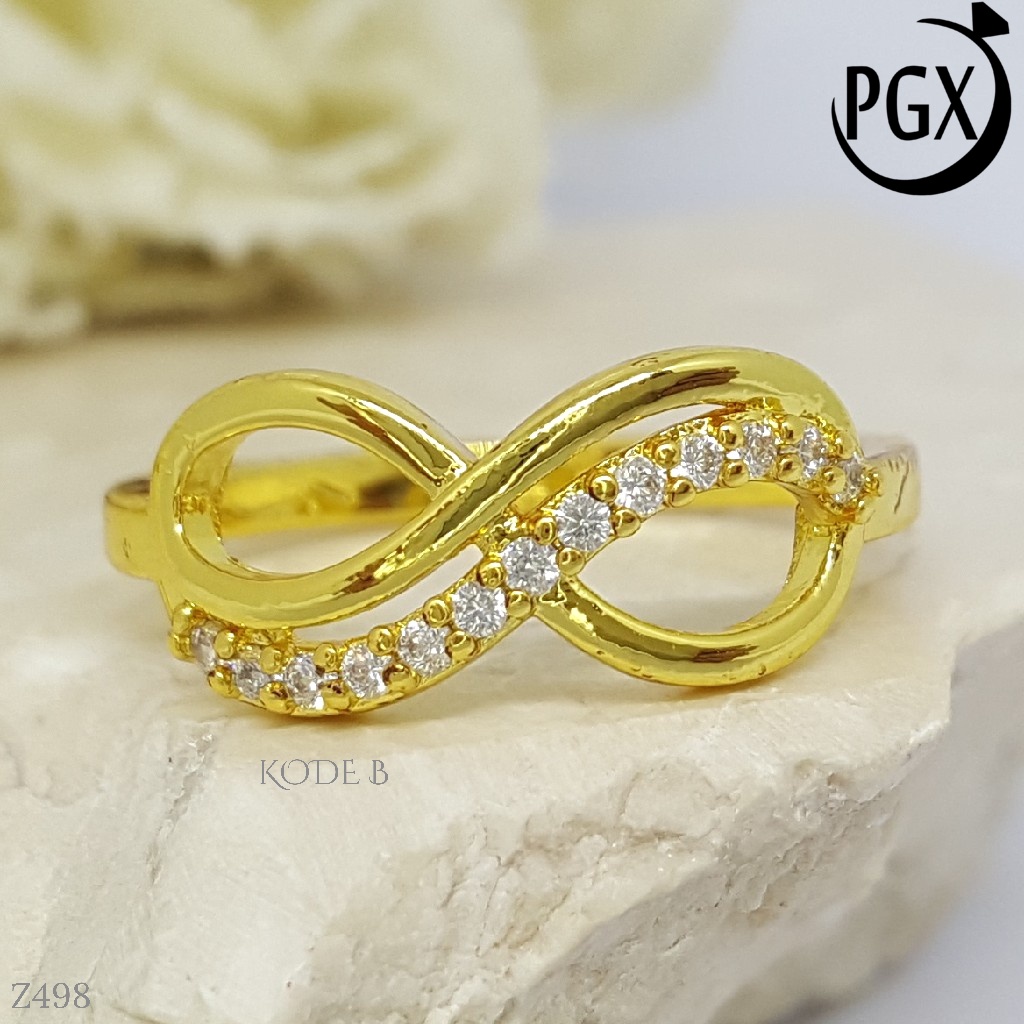 PGX Cincin Xuping Wanita Lapis Emas Aksesoris Perhiasan Fashion Premium - Z498