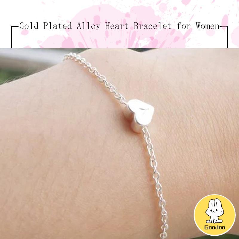 Gelang Bentuk Hati Bahan Alloy Lapis Emas Untuk Wanita  -Doo