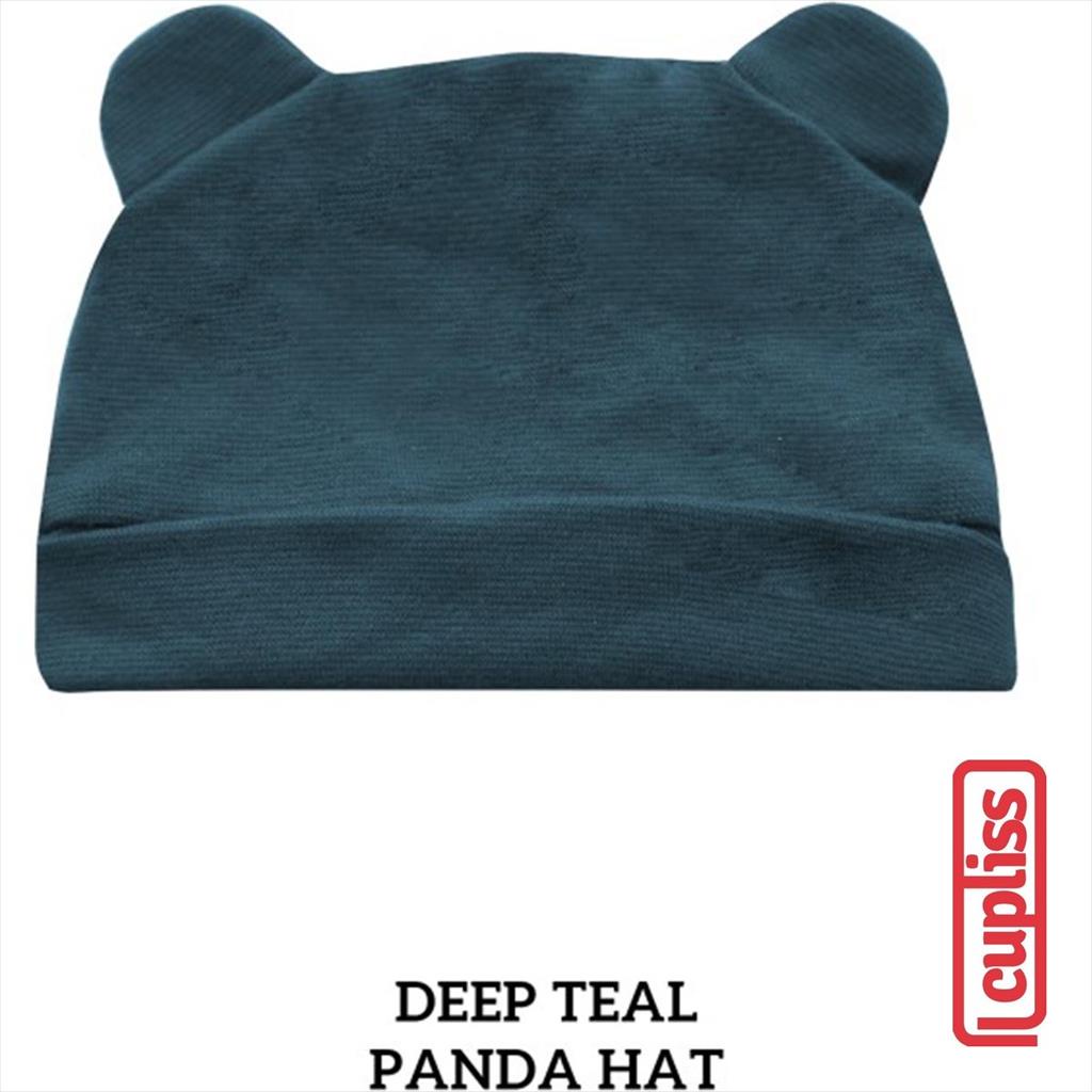 Little Palmerhaus Panda hat Deep Teal Topi Bayi