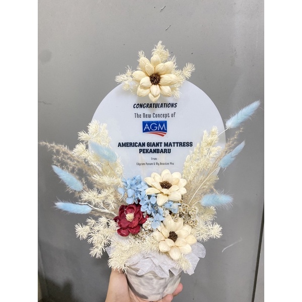 Akrilik Ucapan + Bunga Vas