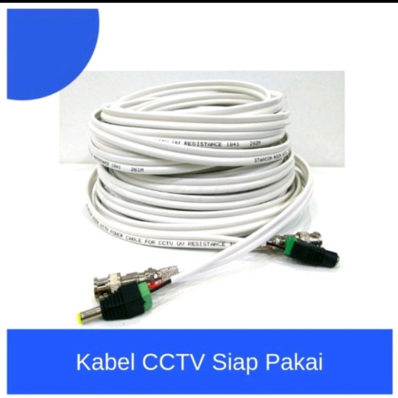 Kabel CCTV + Power RG59 Coxial + Power Siap Pakai SPC