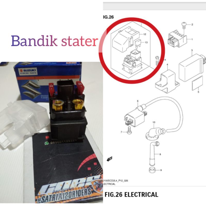 BENDIK STATER SATRIA FU150 (KARBU) KODE 31800-25G ORIGINAL SGP