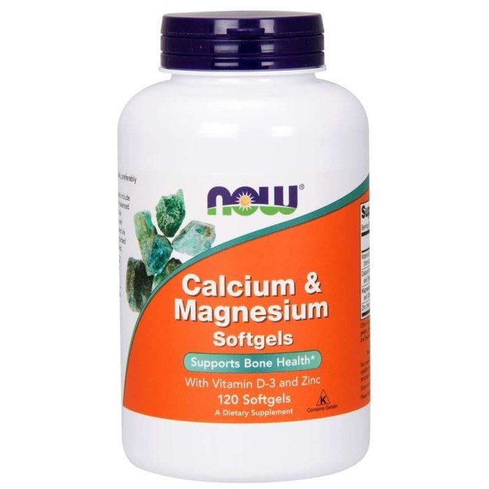 

Now Foods Calcium Magnesium Bone with Vitamin D3 and Zinc 120 Softgels