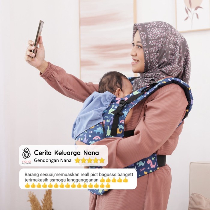 Gendongan Bayi Adjustable SSC Nana Babycarrier Maxima Motif untuk Newborn - 2 Tahun