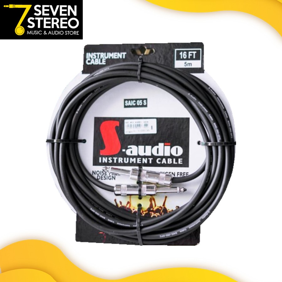 S Audio SAIC05S Instrument Cable Kabel Jack Gitar 5 Meter