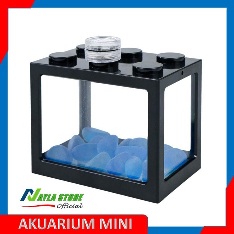 Aquarium Akuarium Akrilik Mini Dilengkapi Lampu Led