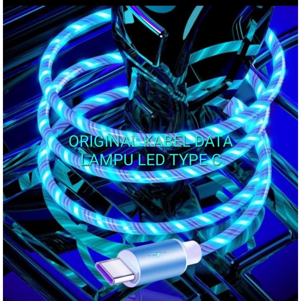 J445 KABEL DATA LAMPU LED USB TYPE C 5A support fast charging cas qualcom quick charge flash maximum speed quallcom charger handphone faster multi universal original qc tc MULTI CASAN SPEED Faster Charging High speed transmision kabel berserat tebal