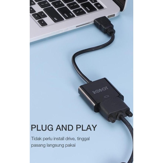 Jual ROBOT RHV10 Adapter Converter HDMI to VGA Projector Garansi 1