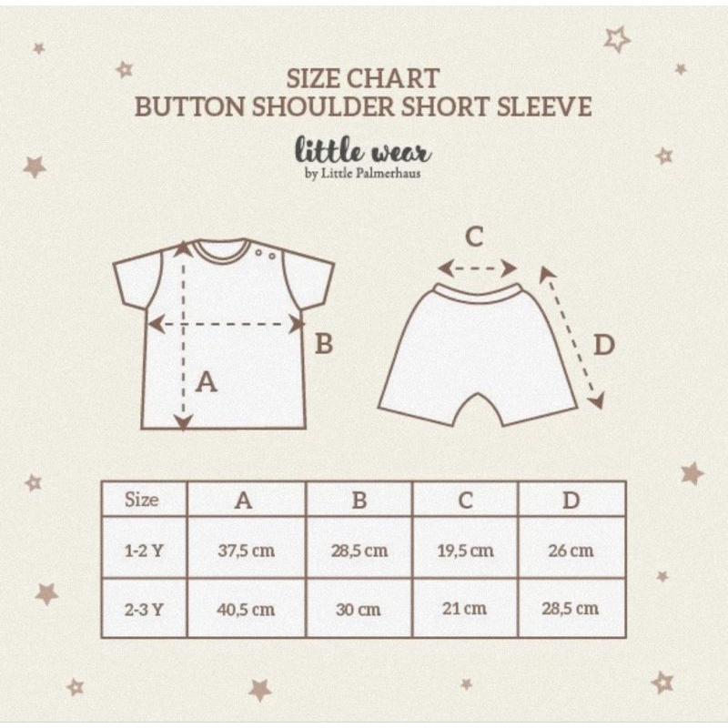 Little Palmerhaus Little Wear Shoulder Button Short Sleeves - Setelan Lengan Pendek Kancing Pundak