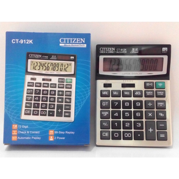 

KALKULATOR CITIZEN CT 912 K - KALKULATOR 12 DIGIT - HARGA GROSIR