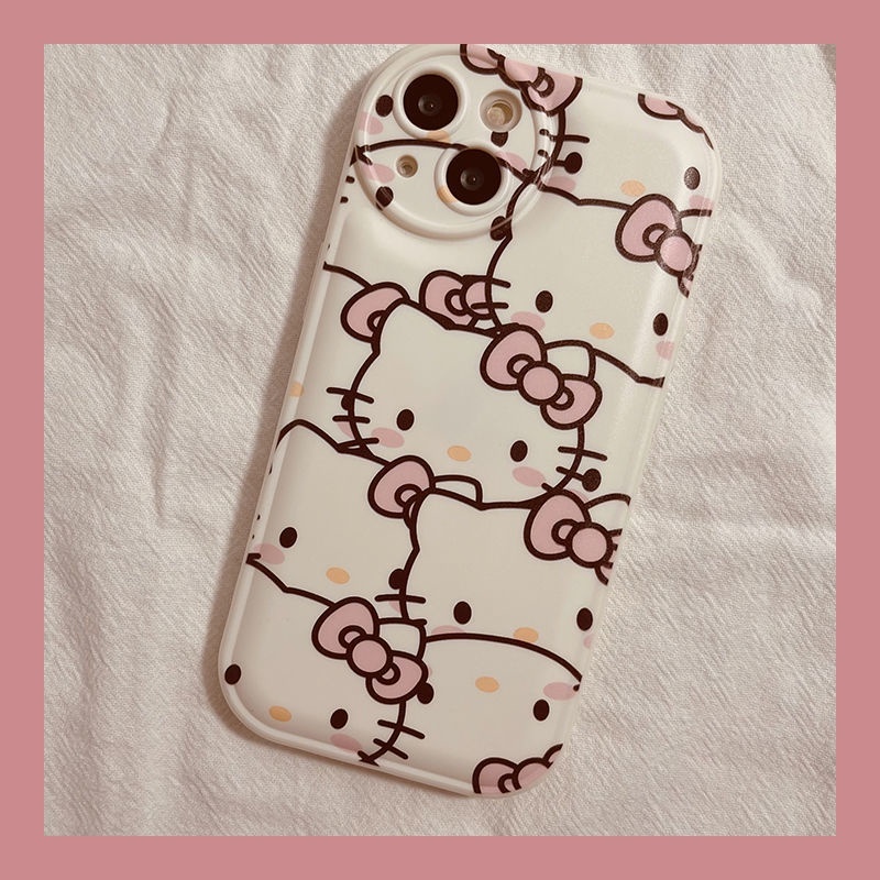 Soft Case Motif Kartun Hello Kitty Warna Pink Untuk iPhone 12 13 11 Pro Max X Xs Max Xr ihyh