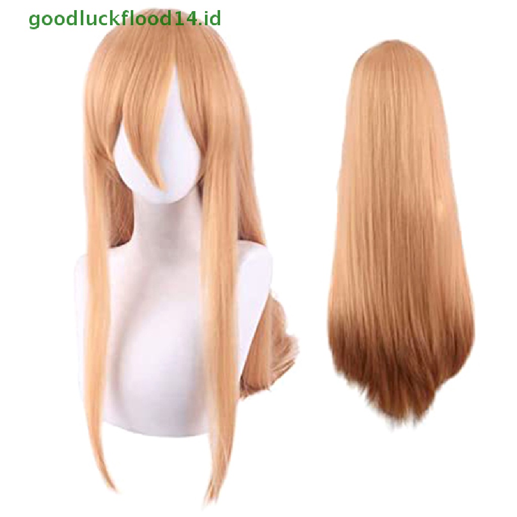 Wig Rambut Panjang Cosplay Anime Chain Man Makima Angel demon Warna Oranye