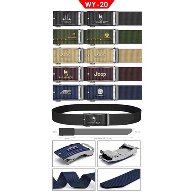 tali pinggang nylon jepit/gasper murah/gasper pria