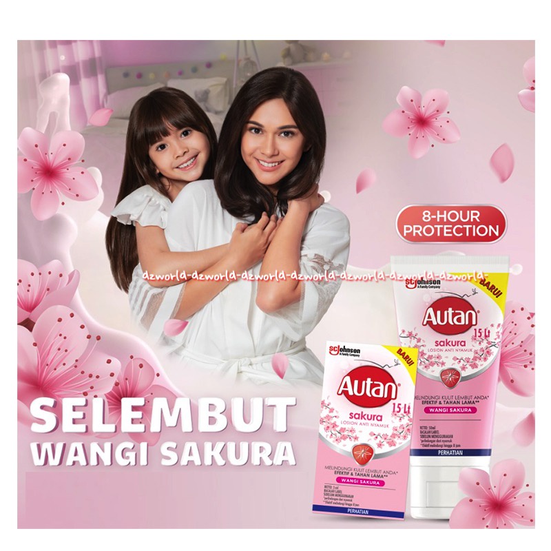 Autan Sakura Floral 50ml Lotion Krim Anti Nyamuk Krim Bebas Nyamuk Wangi Bunga Mosquito Cream