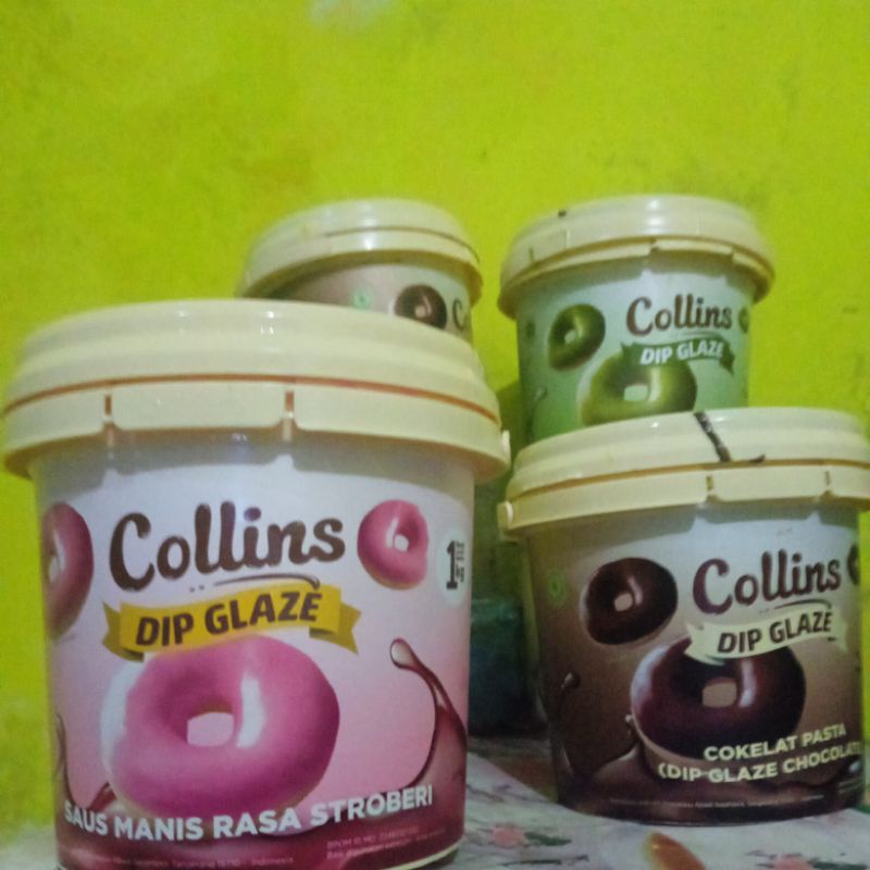 

ember dip glaze collins 1 kg | Wadah Bekas Glaze topping donat | Preloved Ember Selai Donat