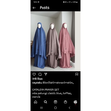 Mukena Cataleya Penutup Dagu Zaysaku Preloved Like New