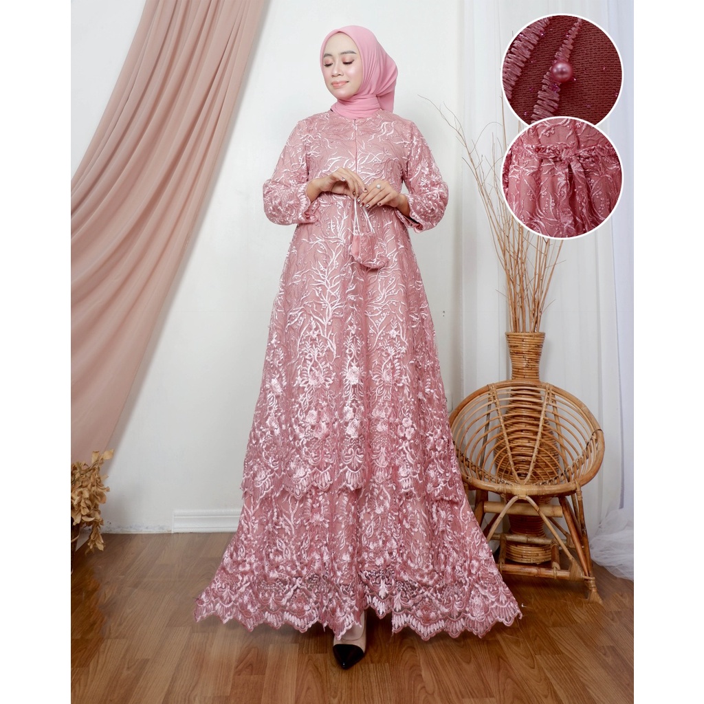 Gamis Modern Dua Tingkat / Gamis Pesta / Gamis Kondangan / Gamis Modern / Kebaya Modern / Kebaya Gamis Busui Modern