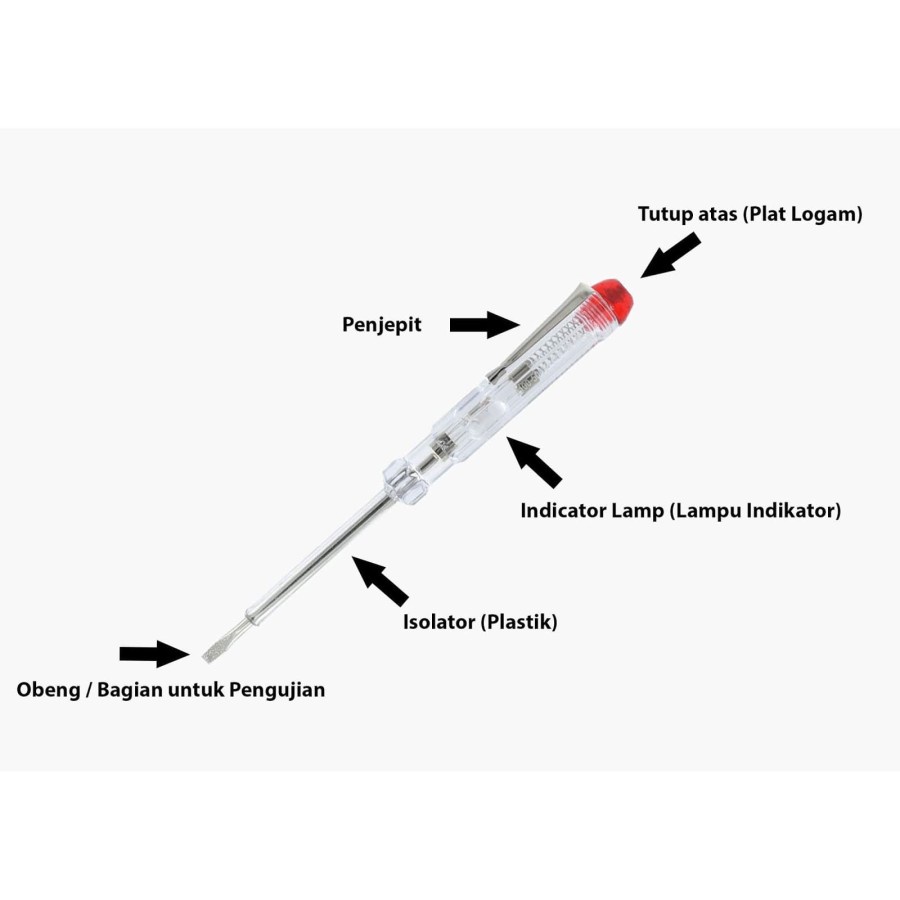 OBENG TESPEN TEST PEN LISTRIK SINSEKI MERAH LAMPU TESTPEN