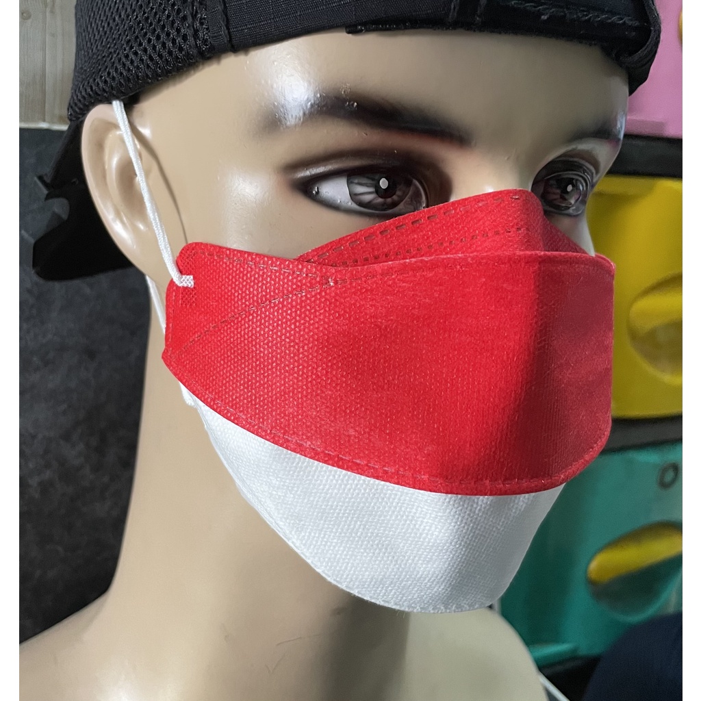 Masker Merah Putih Polos - Masker Polos - Masker