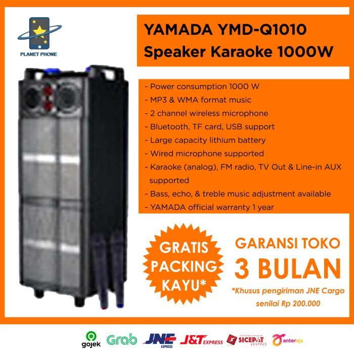 YAMADA YMD-Q1010 Speaker Bluetooth Karaoke Double Woofer 1000W 2 Mic