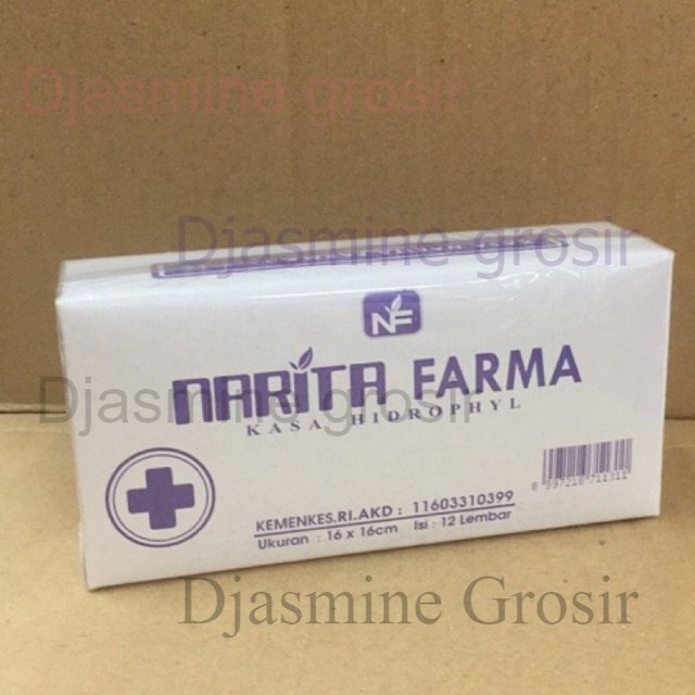 Kasa Kotak Steril Hydrofil Ukuran 16 x 16 Per Satuan Narita / Kasa Hidrofil Kasa Hidrofil Per Pcs