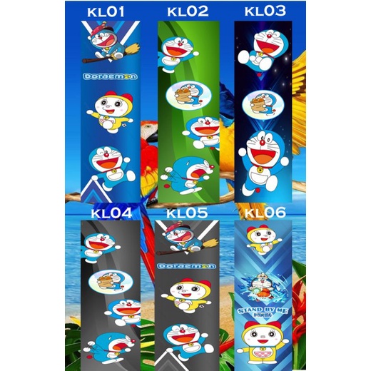 stiker rak/lemari kaca motif doraemon 03