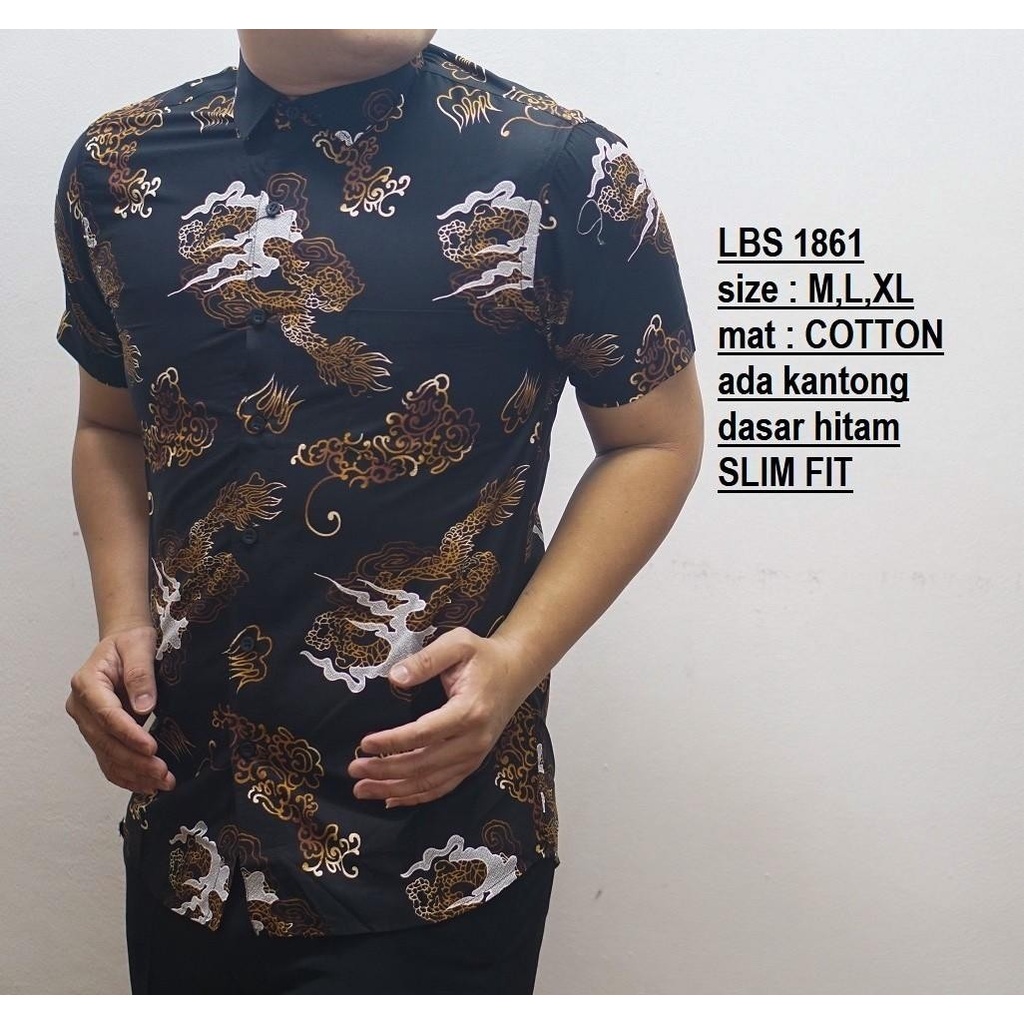 KEMEJA BATIK PRIA SLIM FIT BAJU BATIK PRIA SLIM FIT PREMIUM LBS1861