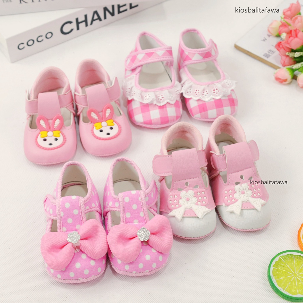 Prewalker Acha Baby Perempuan / Sepatu Bayi Perempuan Baru Lahir Pre Walker Premium Murah Cewek Import Babycinnamon