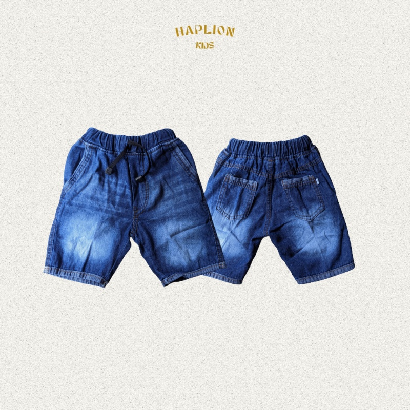 Celana Jeans Anak Laki-Laki Pendek Whisker 1 - 6 Tahun | Haplion kidswear