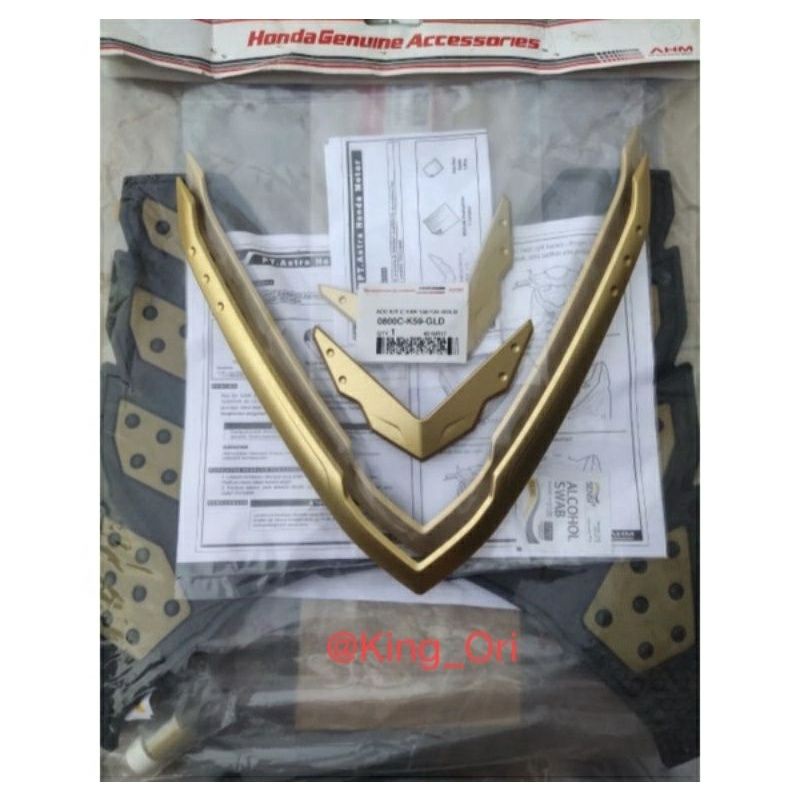 Garnish depan V besar V kecil grey dan gold vario led old lama 125 150 K59 Original