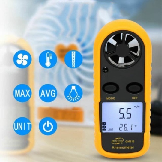 

Ready Stock Benetech GM816 Anemometer ORIGINAL Kecepatan Angin Wind Speed Tester