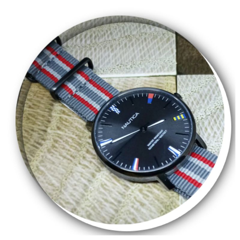 Jam tangan pria NAUTICA NAPCRF906, tali kain/kanvas, ORIGINAL, bergaransi resmi internasional.