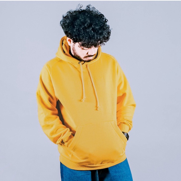 UNKL347 Jacket Hoodie Yellow Model Simpel Bahan Fleece EMBS