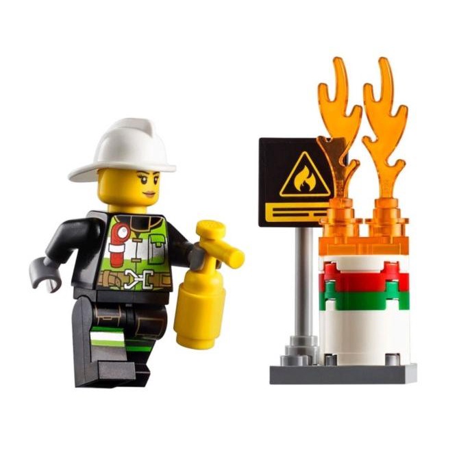 Lego City # 60107 Fire Ladder Truck Hose Truk Pemadam Kebakaran Merah