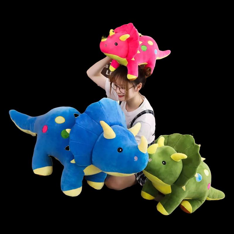 Boneka Dinosaurus Triceratops Halus dan lembut 40cm