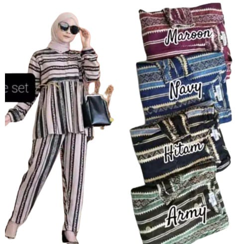 SETELAN WANITA MOTIF MALIKA // ONESET MALIKA// PIYAMA MALIKA