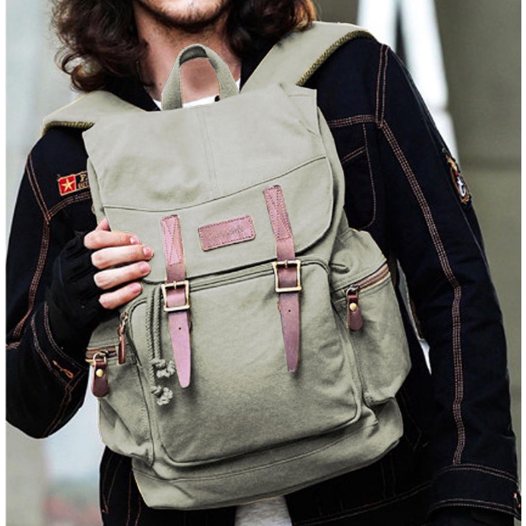 Kbag Klub New Canvas - Tas Ransel Canvas IAC Backpack Up to 15 inch - Tas Pria Tas Wanita Daypack