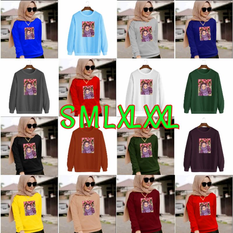 UKURAN S M L XL XXL BAJU ATASAN SWEATER KIRANA HIJAB 3 WANITA SS