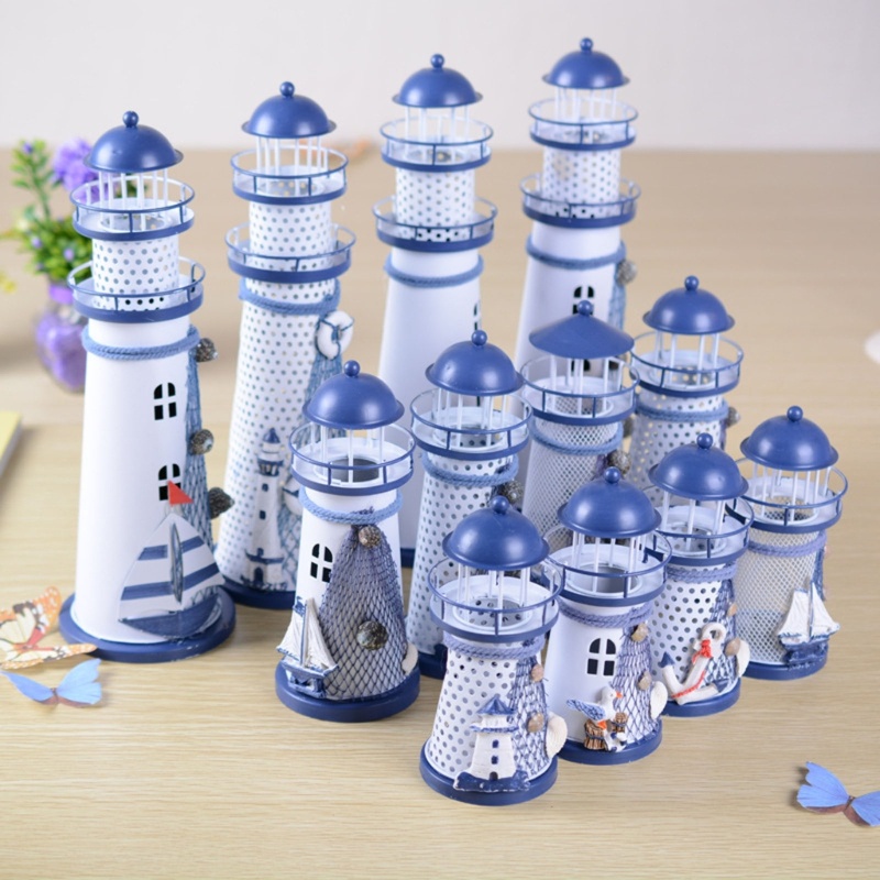 Zzz Light Lampu Meja LED Tenaga Baterai Bentuk Mercusuar Bahan Metal Untuk Dekorasi Taman