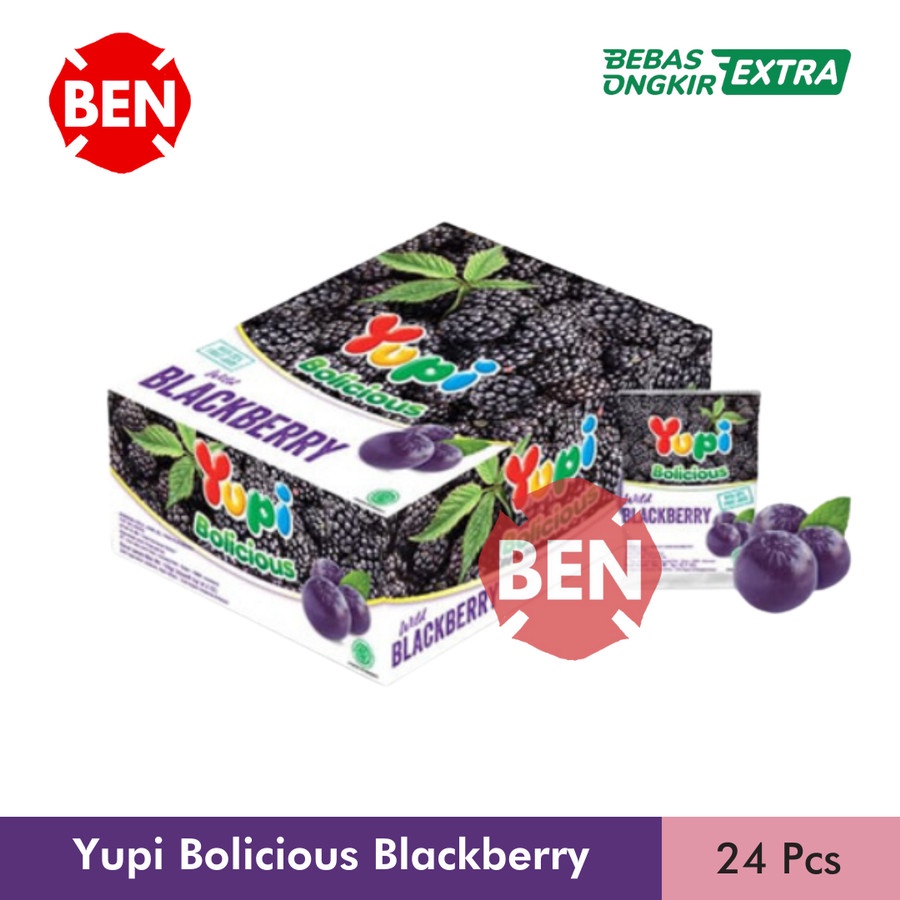 

Yupi Bolicious Blackberry 1 Pak Box 24 Pcs - Permen Wild Black Berry