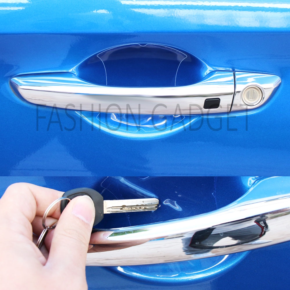 Stiker Gagang Pintu Mobil 4 PCS Anti Gores Mobil Antigores Stiker Handle Mobil Car Door Protector Sticker Car Handle Stickers Scratch Protector Sticker Protective Film - Bening