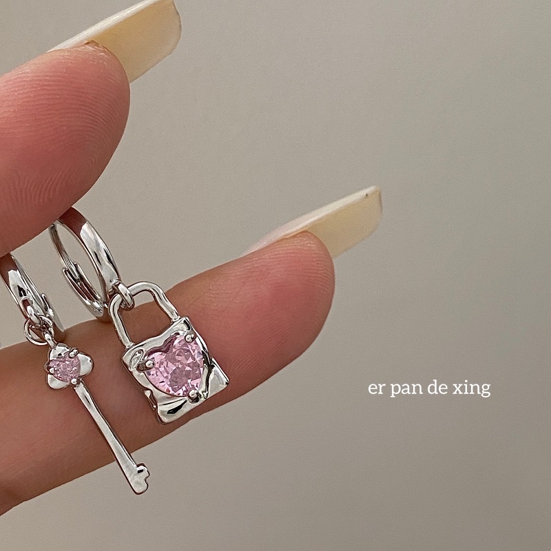 Anting Zirkon Warna Pink Gaya Korea Untuk Aksesoris