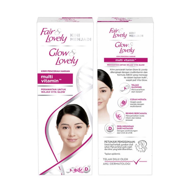 Glow &amp; Lovely Fair &amp; Lovely Cream Wajah Multivitamin 50 Gr 46 Gr 23 Gr - Brightening Cream Moisturizer