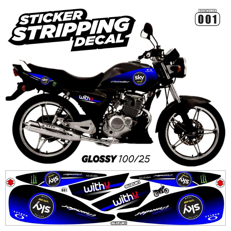 striping stiker suzuki thunder 125 sky decal thunder 125 variasi thunder