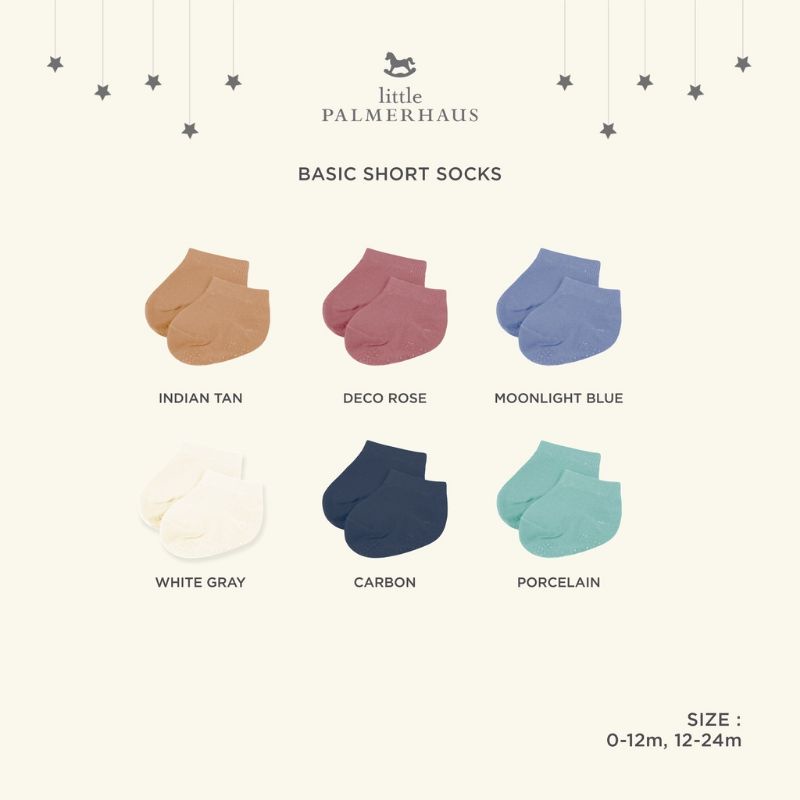 Little Palmerhaus - Basic Short Socks With Antislip (Kaos Kaki Pendek Anak)