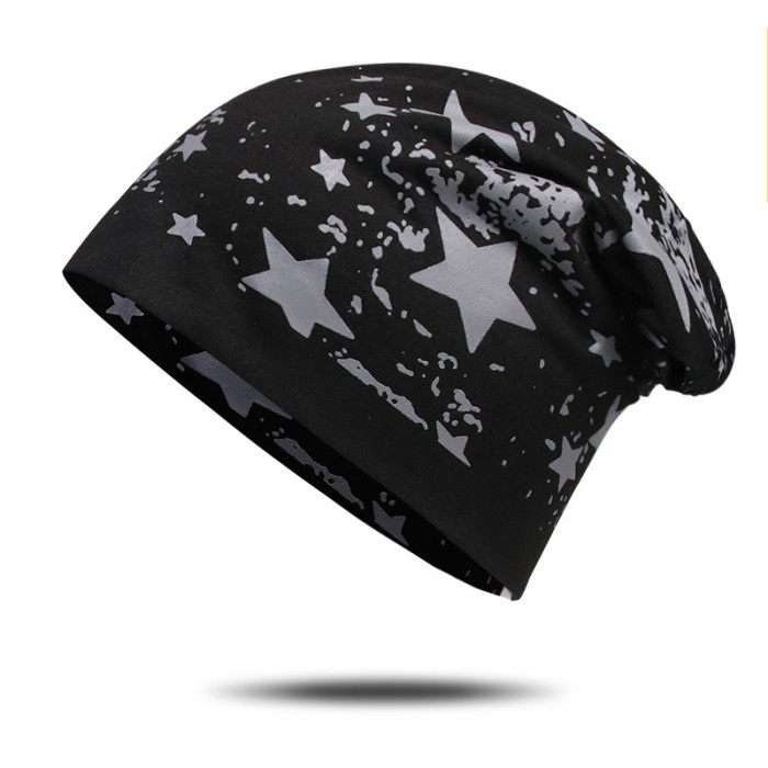 topi wanita Kupluk Katun Beanie Pria Wanita t Pelindung Rambut Helm Ojol - Hitam V8V7 BEST SELLER to